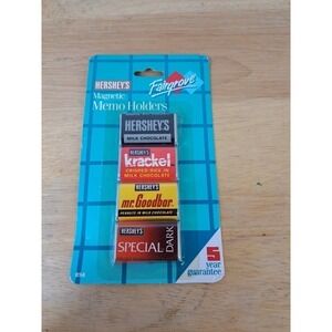 Vintage 1992 Fair grove set of 4 Hershey mini candy bars magnetic memo holders